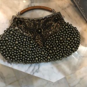 Stunning antique pearl studded formal bag